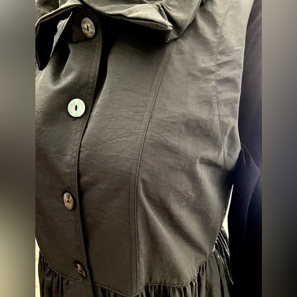 Custom Black Taffeta Top HUGE SALE! High or Flat Ruffled Wired Neck NWOT XL-L - Picture 12 of 15